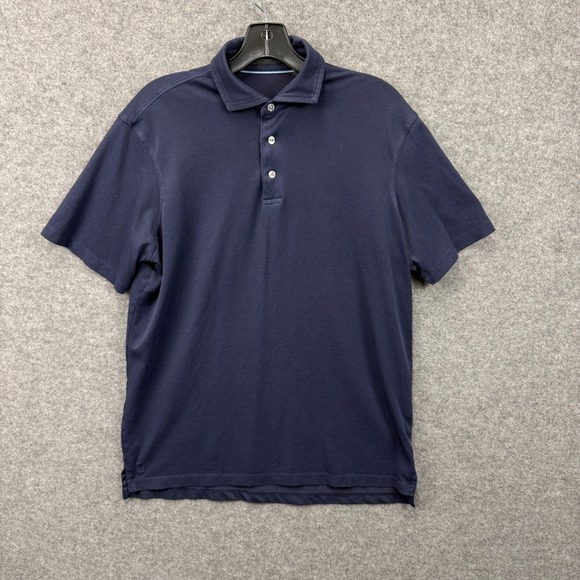 Greyson Mens Navy Blue Brrr Cooling Golf Polo Shirt Goldman Sachs Logo Size M